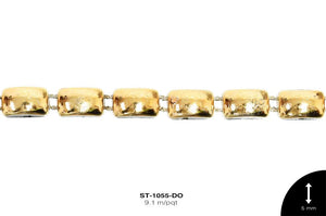 STRASS PLAST OVAL 5mm REF: 1175 DORADO 9.1 m/pqt