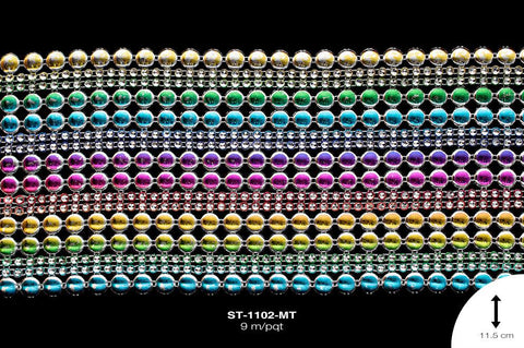 STRASS PLASTICO REF: 3019(12L) MULTICOLOR 9 M/ROLLO