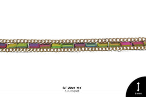 STRASS PIEDRA CADENA DO 8mm REF: SC601(3X7mm) MULTICOLOR 4.5