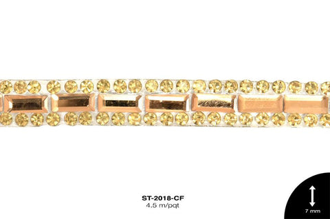 STRASS PIEDRA RECT 7mm REF: SCP-27 CAFÉ 4.5 m/pqt