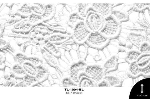 TELA SEDA DE LECHE FLOR 1.30m REF: 2 BLANCO 13.7m/pqt