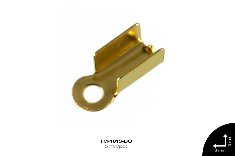 TERMINAL CUERO 6mm REF: BP-065 DORADO 5 mill/pqt