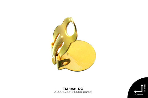 PINZA ARETE 10mm REF: QX-122 DORADO 2000 u/pqt (1000 pares)