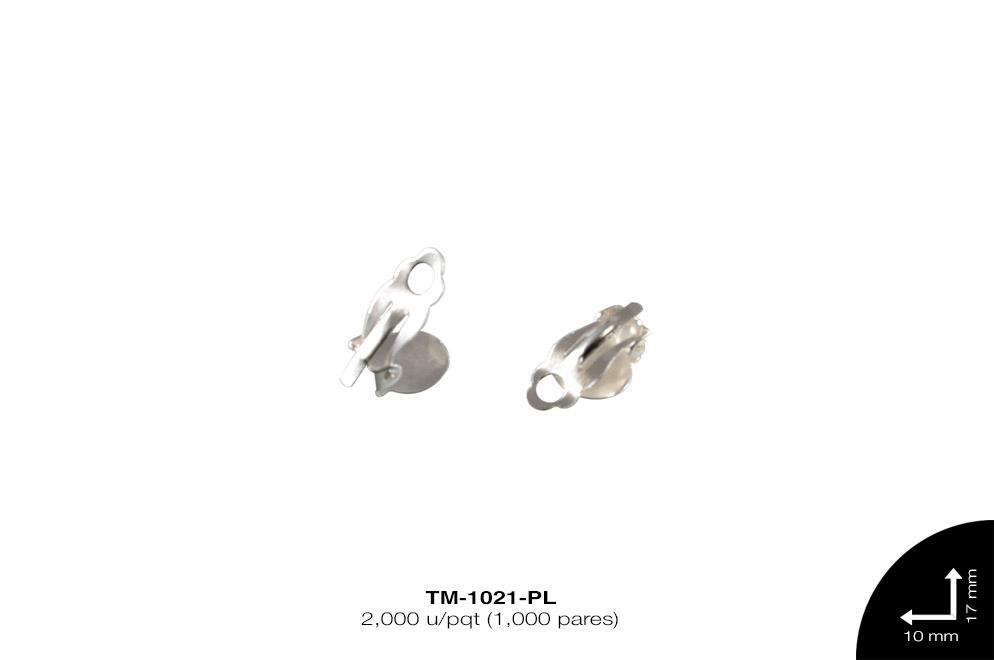 PINZA ARETE 10mm REF: QX-122 PLATA 2000 u/pqt (1000 pares)